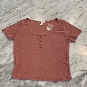 Bozzolo NWOT Large Top Ribbed Form fit soft Blush